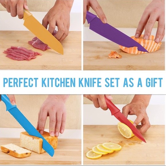 Set 5 Stainless Steel High Carbon Non Stick Knives - Picture 8 of 9